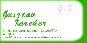 gusztav karcher business card